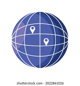 world map location pins navigation icon isolated