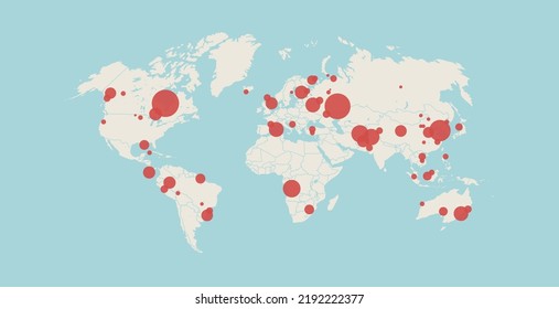 El mapa mundial con la localización de pins brote de casos confirmados de coronavirus informa de casos de infección mundial epidémica de mers-cov que esparcen gripe flotante en países de la gripe.