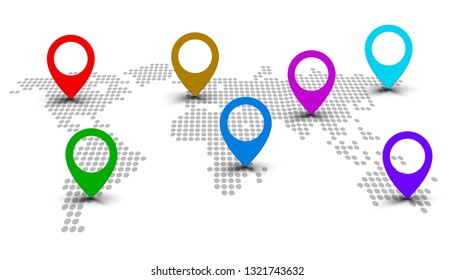 World Map with location - for stock