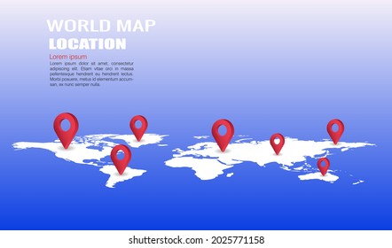 World map location. Vector illustration.