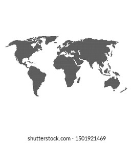 The world map looks like a black dot. Isolated vector illustration