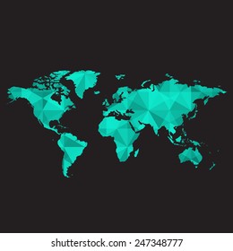 World Map Low Poly Vector