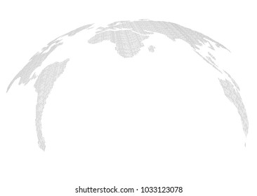 World map made from binary data code. Vector Ilustration. 