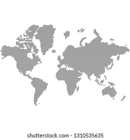 World map made black dots south nourth east west globe of world earth europe america with dots EPS 10