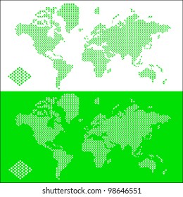 world map made from circles