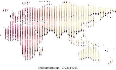 Weltkarte bunte Punkte Kontinente Punkte gemacht