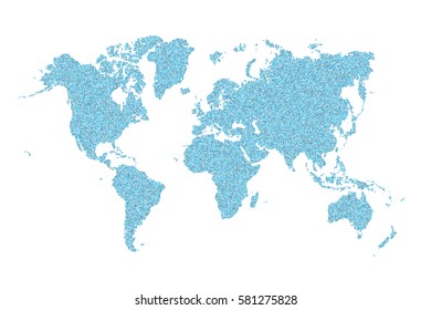 World map made with a dot pattern