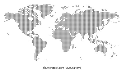 Mapa mundial compuesto de puntos. Ilustración del vector