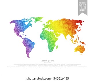 World map made of full-color mosaic of polygonal