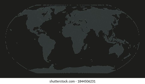 World map made out of lines
