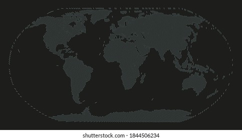 World map made out of lines