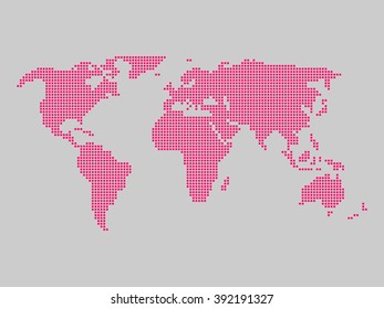 World map made of squares