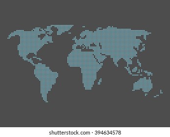 World map made of squares