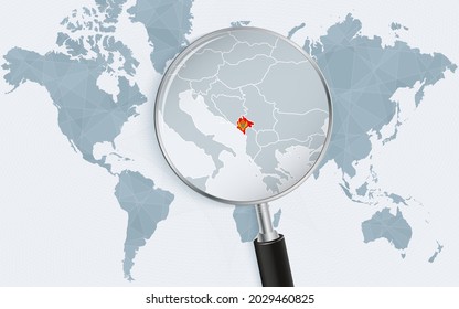Premium Vector  Map of portugal on political world map with magnifying  glass