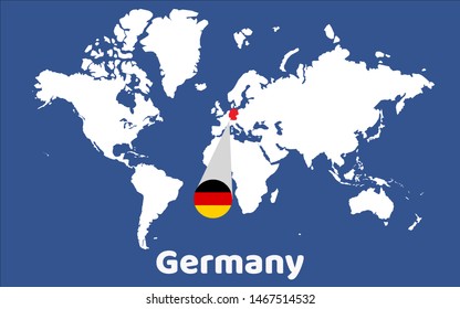 World map with magnifying on Germany