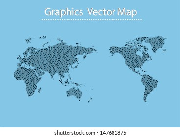 World Map Man icon and Information Graphics 