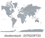 World map or mapa mundi on a white colored background