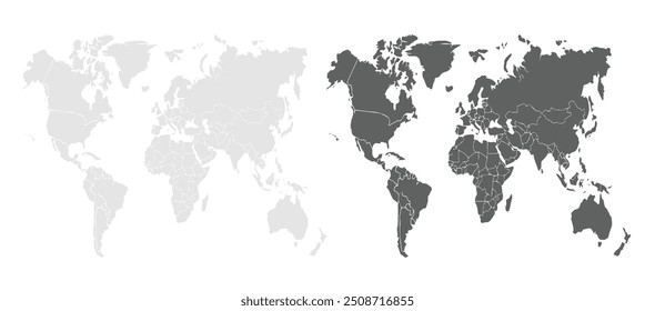 mapa do mundo.conjunto de mapas.Ásia, Europa, África, Antártica, América do Norte, América do Sul e Austrália.