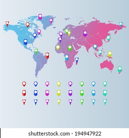 World Map with markers
