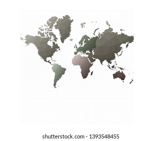 World map. Mercator projection. Cute vector illustration.