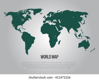 World Map, Military Style Vector Illustration