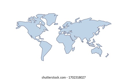 world map minimalism cartoon infographic. Abstract background. Education flat icon.