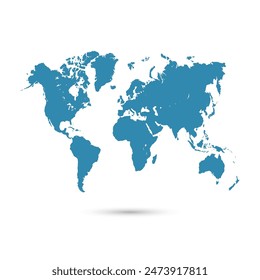 World map. Modern color map. Silhouette