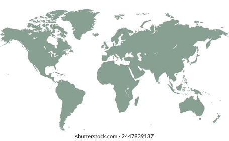 World map. Modern color vector map. Silhouette