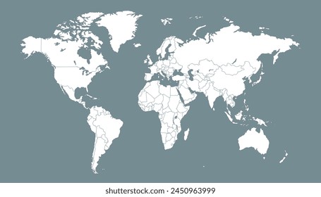 Mapa del mundo. Mapa de Vector de color moderno. Mapa de silueta.	
