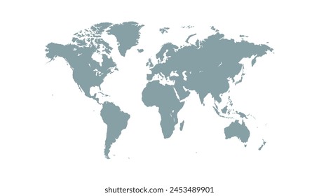 World map. Modern color vector map. Silhouette map.	