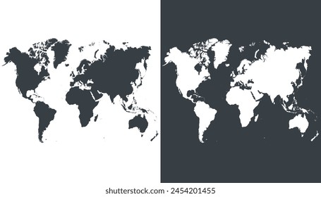World map. Modern color vector map. Silhouette map.	