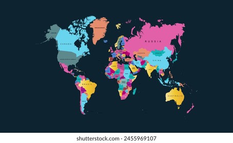 World map. Modern color vector map