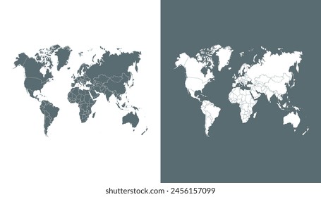 World map. Modern color vector map. Silhouette map.	