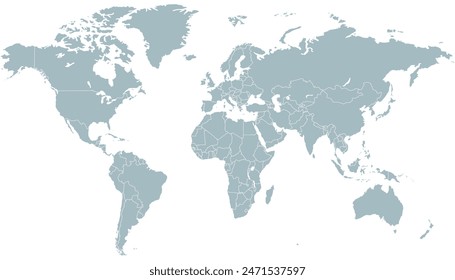 World map. Modern color vector map.