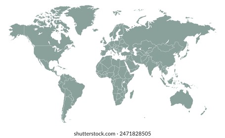 World map. Modern color vector map. Silhouette map.	