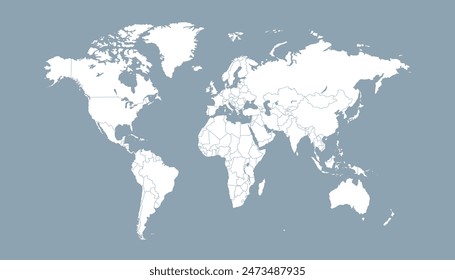 World map. Modern color vector map. Silhouette map	