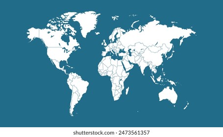 World map. Modern color vector map. Silhouette map.	
