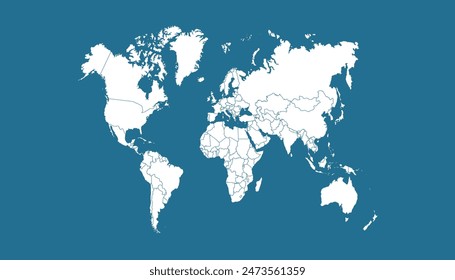 World map. Modern color vector map. Silhouette map.	
