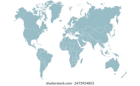 World map. Modern color vector map. Silhouette map	