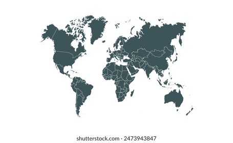 Mapa del mundo. Vector de color moderno
