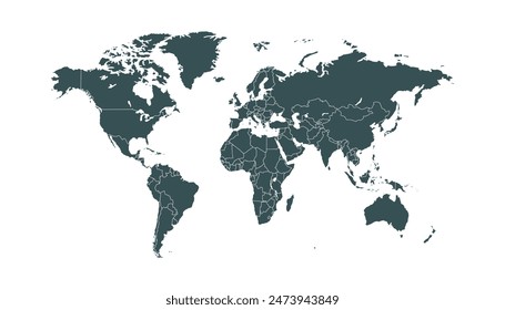 World map. Modern color vector