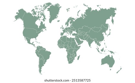 World map. Modern color vector map. Silhouette map.