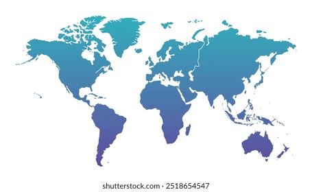 Mapa mundial. Mapa de Vector de color moderno. Viaje por todo el mundo, silueta de mapa, telón de fondo, geografía terrestre, política, informes, ciudad, infografía, política, concepto, esquema.