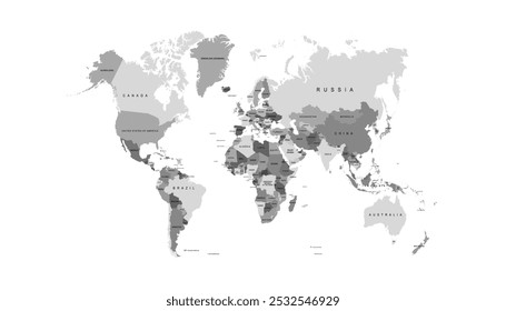 World map. Modern color vector map. Silhouette map