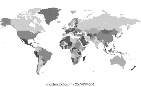 World map. Modern color vector map. Silhouette map.