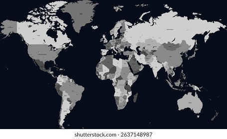 World map. Modern color vector map. Silhouette.
