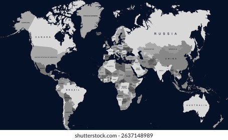 World map. Modern color vector map. Silhouette.
