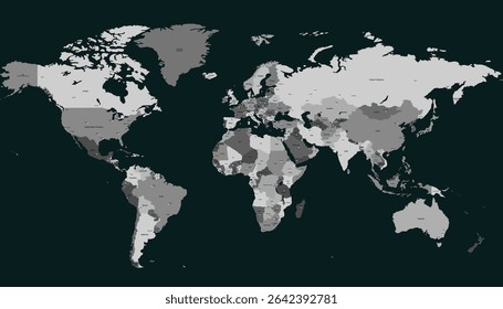 World map. Modern color vector map. Silhouette.