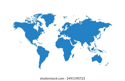 World map modern color,isolated on white background for website layouts,background,education, precise,customizable,Travel worldwide,map silhouette backdrop,earth geography, political,reports.