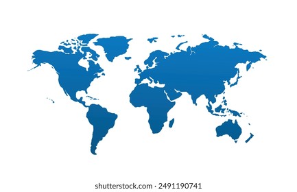 World map modern color,isolated on white background for website layouts,background,education, precise,customizable,Travel worldwide,map silhouette backdrop,earth geography, political,reports.